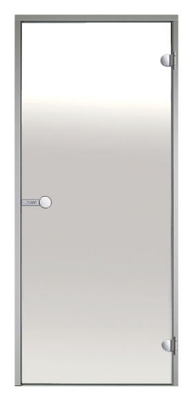 Dvere do parnej sauny ALU HARVIA 8x21, číre, 790x2090 mm, šedý rám