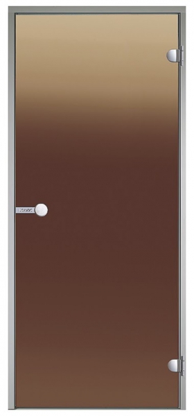 Dvere do parnej sauny ALU HARVIA 8x21, bronzové, 790x2090 mm, šedý rám