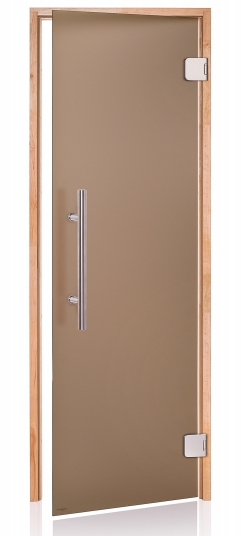 Dvere saunové "A" Premium 8x21 Satin Bronze 790x2090 mm Jelša