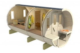 Sudová sauna 400 SMREK s terasou, rozložená
