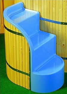 Schodíky k ochladzovacej kadi, laminátové - modré