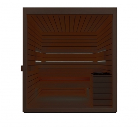 Fínska sauna Auroom LUMINA 150x200 dark thermowood jelša