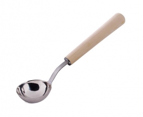 Nerezová naberačka SENTIOTEC - 40 cm, borovica