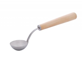 Predaj ukončený: Nerezová naberačka SENTIOTEC s drevenou rukoväťou - 40 cm, borovica