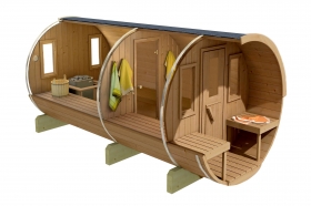 Sudová sauna 330 BOROVICA THERMO s terasou, zmontovaná