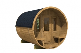 Sudová sauna 280 BOROVICA THERMO s terasou, zmontovaná