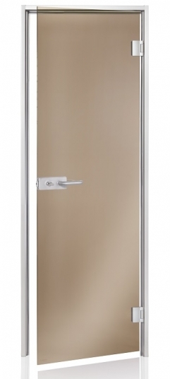 Celosklenené dvere DORADO 7x20, ALU rám, Bronze, WC zámok