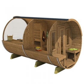 Sudová sauna DELUXE 400 BOROVICA THERMO, presklená, rozložená