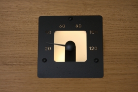 Cariitti teplomer do sauny SQ - štvorec, čierny 120x120 mm