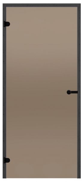 Dvere do sauny HARVIA 8x19, bronzové 790x1890 mm, borovica, čierny rám