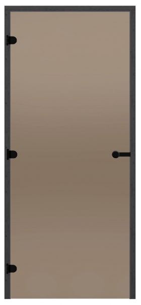 Dvere do sauny HARVIA 9x21, bronzové 890x2090 mm, borovica, čierny rám