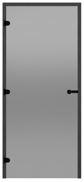 Dvere do sauny HARVIA 9x19, šedé 890x1890 mm, borovica, čierny rám