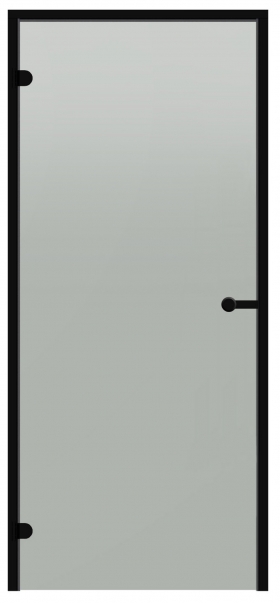Dvere do parnej sauny ALU HARVIA 7x19, satinované 690x1890 mm, čierny rám