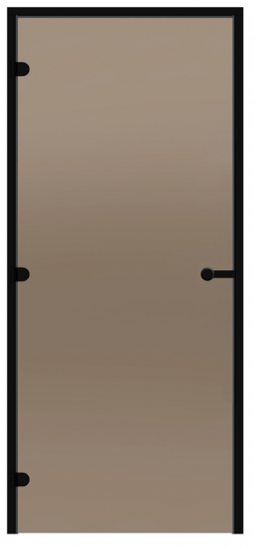 Dvere do parnej sauny ALU HARVIA 8x21, bronzové 790x2090 mm, čierny rám