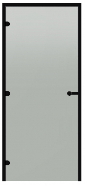 Dvere do parnej sauny ALU HARVIA 9x21, satinované 890x2090 mm, čierny rám
