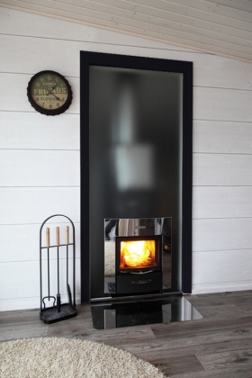 Sklenená stena Harvia DUO 9*21 (sklo, čierny hliník. rám, alu set)