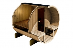 Sudová sauna ECO 200 BOROVICA THERMO s terasou, zmontovaná