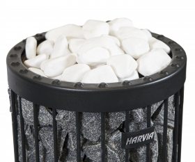 Dekoratívne saunové kamene HARVIA, vel. 5-10 cm, 10kg, biele