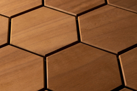 Dekoratívny saunový obklad PROMENADE, abachi thermowood XL 510x441mm