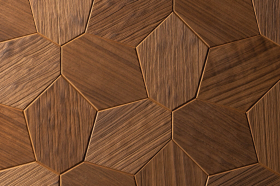 Dekoratívny saunový obklad HEXAGON, jaseň thermowood yakisugi kartáčované 432x373mm