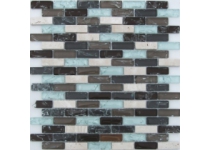 Mozaika 305x305x8mm, popraskané sklo, ICELAND BLUE