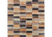 Mozaika 305x305x8mm, popraskané sklo, HARMONIA BROWN
