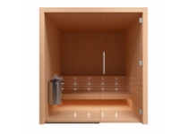 Fínska sauna Auroom LIBERA 120x180 s presklenou stenou, osika/jelša