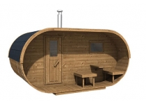 Oválna sauna 240 BOROVICA THERMO, zmontovaná