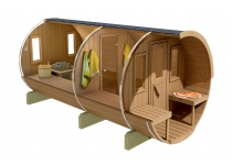 Sudová sauna 400 BOROVICA THERMO s terasou, zmontovaná