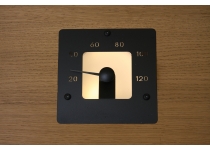 Cariitti teplomer do sauny SQ - štvorec, čierny 120x120 mm