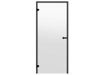 Dvere do sauny HARVIA 8x19, číre 790x1890 mm, borovica, čierny rám