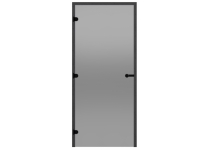 Dvere do sauny HARVIA 9x21, šedé 890x2090 mm, borovica, čierny rám