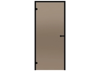 Dvere do parnej sauny ALU HARVIA 7x19, bronzové 690x1890 mm, čierny rám