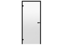 Dvere do parnej sauny ALU HARVIA 7x19, číre 690x1890 mm, čierny rám