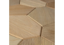 Dekoratívny saunový obklad Hexagon, Abachi Brushed 432x373mm