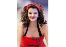 Wellness čelenka MaryBerry do sauny, červená kockovaná