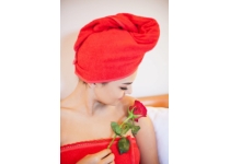 Wellness turban MaryBerry do sauny, červený