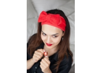 Wellness čelenka MaryBerry do sauny, červená s mašľou