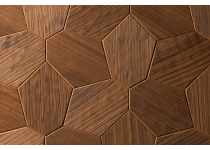 Dekoratívny saunový obklad HEXAGON, jaseň thermowood yakisugi kartáčované 432x373mm