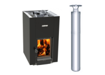 Set kachlí HARVIA Linear 22 GreenFlame s komínom